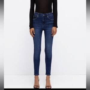 Zara high rise skinny Jean ankle length medium blue size S NWT